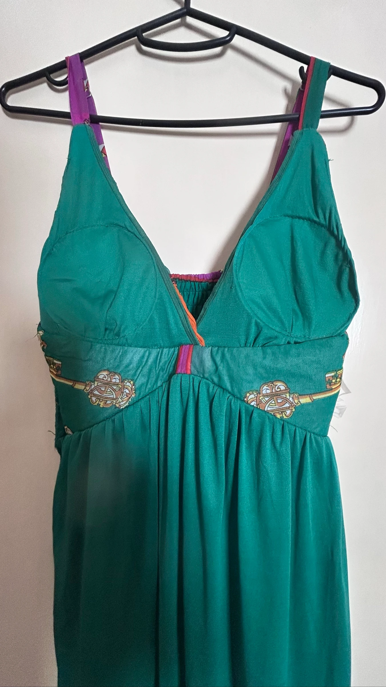 Long Green Origin Printed Dress with Appliqués | One Size (fits 36/38) – photo 10